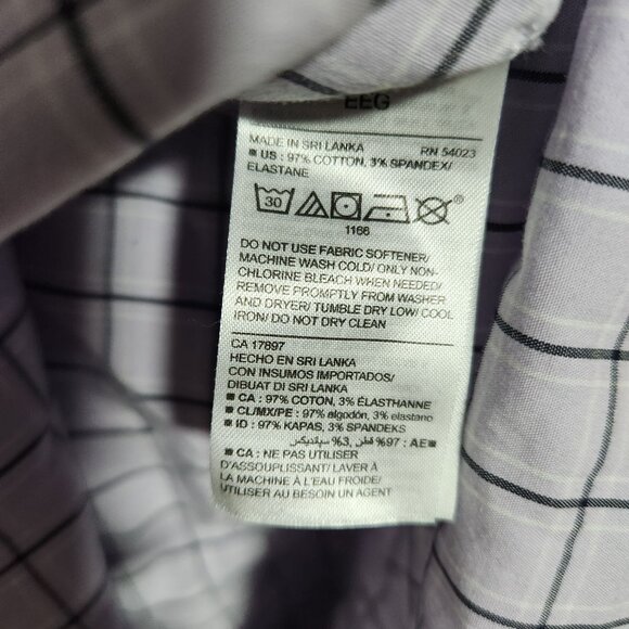 Old Navy Slim Fit Signature Shirt Mens Size XXL Button Front Plaid Long Sleeve - Picture 4 of 4